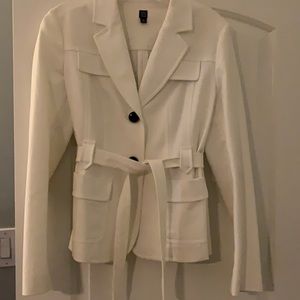 Saks white trench jacket